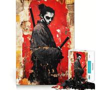 Samurai Warrior on Distressed Wall 1000 Piece Jigsaws for Teenagers Brain Tease Toy Soothing Play Premium Cut (50x75cm)