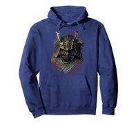 Samurai Warrior Oni Mask, Bushido, Japanese Art Pullover Hoodie