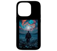 Samurai Warrior Overlooking Tranquil Moonlit Field Twilight Case for iPhone 14 Pro