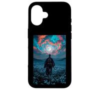 Samurai Warrior Overlooking Tranquil Moonlit Field Twilight Case for iPhone 16