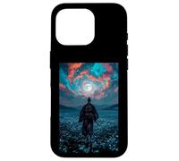 Samurai Warrior Overlooking Tranquil Moonlit Field Twilight Case for iPhone 16 Pro