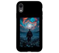 Samurai Warrior Overlooking Tranquil Moonlit Field Twilight Case for iPhone XR