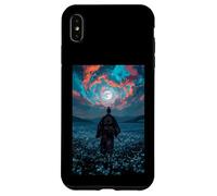 Samurai Warrior Overlooking Tranquil Moonlit Field Twilight Case for iPhone XS Max