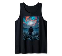 Samurai Warrior Overlooking Tranquil Moonlit Field Twilight Tank Top