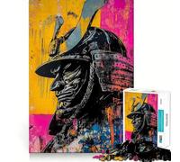 Samurai Warrior Painting 1000 Pieces Jigsaw Puzzles for Adults Memory Boost Home Pastime Image Assembly Wall Art Decor (50x75cm)