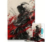 Samurai Warrior Painting Adult Jigsaw Puzzles 1000 Pieces Brain Workout Toy Casual Relax Image Assembly Artistic Gift (50x75cm)