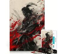 Samurai Warrior Painting Jigsaws 1000 Pieces for Adults Cognitive Toy Together Fun Image Assembly Art Collection Piece (38x52cm)