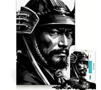 Samurai Warrior Portrait 1000 Piece Jigsaw Puzzles for Adults Jigsaw Think Toy Home Enjoy Fine Cut Santa Wish Gift (50x75cm)