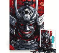 Samurai Warrior Portrait 1000 Piece Jigsaw Puzzles for Adults Teenagers Recall Boost Calm Escape Smooth Cut Heartfelt Gift (38x52cm)