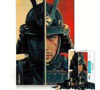 Samurai Warrior Portrait 1000 Piece Jigsaw Puzzles for Teenagers Jigsaw Logic Train Toy Stress Relief Smooth Cut Memorable Gift (38x52cm)