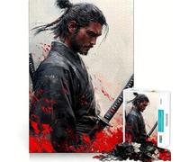 Samurai Warrior Portrait 1000 Piece Jigsaw Puzzles for Teenagers Mind Challenge Toy Quiet Hobby Precise Cut Seasonal Gift (38x26cm)