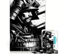 Samurai Warrior Portrait Jigsaw Puzzle 1000 Piece for Teenagers Logic Train Toy Light Relax Smooth Cut Wall Art Decor (38x52cm)