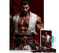 Samurai Warrior Portrait Jigsaw Puzzles 1000 Piece for Adults Think Smart Toy Together Fun Accurate Cut Art Display (38x26cm)