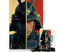 Samurai Warrior Portrait Jigsaw Puzzles 1000 Piece for Teenagers Mental Logic Toy Calm Escape Fine Edge Art Collectible (50x75cm)