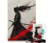 Samurai Warrior Portrait Jigsaw Puzzles for Teenagers 1000 Piece Wise Think Toy Gentle Leisure Tight Cut Santa Wish List (38x26cm)