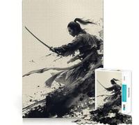 Samurai Warrior Portrait Jigsaw Puzzles for Teenagers 1000 Pieces Wise Think Toy Leisure Fun Clear Cut Wall Art Decor (38x26cm)
