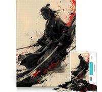 Samurai Warrior Portrait Teenager Jigsaw Puzzles 1000 Pieces Mind Puzzle Casual Relax Image Assembly Heartfelt Gift (50x75cm)