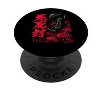 Samurai Warrior Red Spider Lily Flower Anime Otaku Japanese PopSockets Adhesive PopGrip