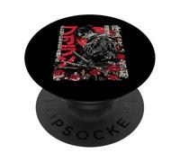 Samurai Warrior Red Spider Lily Flower Anime Otaku Japanese PopSockets Adhesive PopGrip
