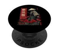 Samurai Warrior Red Spider Lily Flower Anime Otaku Japanese PopSockets Adhesive PopGrip
