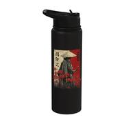 Samurai Warrior Red Spider Lily Flower Anime Otaku Japanese Stainless Steel Insulated Water Bottle