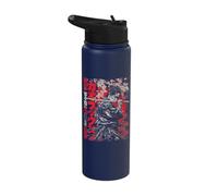 Samurai Warrior Red Spider Lily Flower Anime Otaku Japanese Stainless Steel Insulated Water Bottle