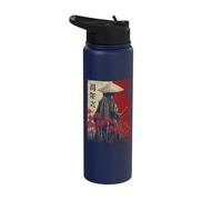 Samurai Warrior Red Spider Lily Flower Anime Otaku Japanese Stainless Steel Insulated Water Bottle