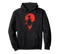 Samurai Warrior Ronin Retro Moon Anime Japanese Art Pullover Hoodie