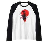 Samurai Warrior Ronin Retro Moon Anime Japanese Art Raglan Baseball Tee