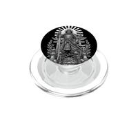 Samurai Warrior Sacred Rising Sun Ancient Line Art PopSockets PopGrip for MagSafe