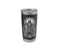 Samurai Warrior Sacred Rising Sun Ancient Line Art Stainless Steel Insulated Tumbler