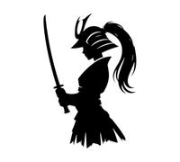 Samurai Warrior Silhouette Engraving Decals 36x52.3cm Waterproof Black