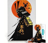 Samurai Warrior Silhouette with Rising Sun 1000 Pieces Jigsaw Puzzles for Teenagers Improve Memory Mental Relax Sharp Edge Creative Gift (38x26cm)