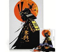 Samurai Warrior Silhouette with Rising Sun 1000 Pieces Jigsaw Puzzles for Teenagers Solid Logic Toy Peaceful Fun Precision Cut Amazing Present (38x52cm)