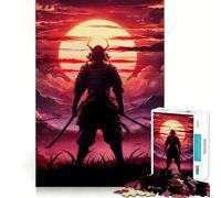 Samurai Warrior Sunset 1000 Piece Jigsaw Puzzles for Adults Mind Skill Toy Casual Relax Design Assembly Art Collection Piece (50x75cm)