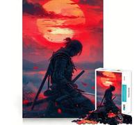 Samurai Warrior Sunset Jigsaw Puzzles for Teenagers 1000 Piece Wise Think Toy Gentle Leisure Tight Cut Santa Wish List (38x52cm)