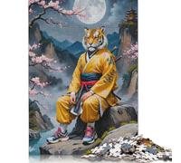 Samurai Warrior Tiger Jigsaw Puzzles Puzzle for Adults Kids. 1000 Piece Great Gifts Challenge Toy Educational Game Home Decoration for Adults& Kids Age 14 Years Up 1000pcs (75x50cm)