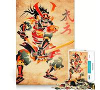 Samurai Warrior Traditional Art 1000 Pieces Jigsaw Puzzles for Adults Memory Boost Home Pastime Image Assembly Wall Art Decor (50x75cm)