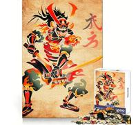 Samurai Warrior Traditional Art 1000 Pieces Jigsaw Puzzles for Adults Memory Boost Home Pastime Image Assembly Wall Art Decor (50x75cm)