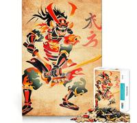 Samurai Warrior Traditional Art for Adults 1000 Piece Jigsaw Puzzle Mind Exercise Toy Family Joy Precision Cut Lovely Gift (38x52cm)
