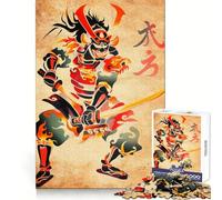 Samurai Warrior Traditional Art for Adults 1000 Piece Jigsaw Puzzle Mind Exercise Toy Family Joy Precision Cut Lovely Gift (38x52cm)