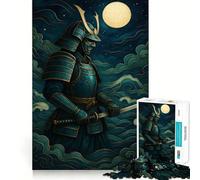 Samurai Warrior Under Moonlight 1000 Piece Jigsaw Puzzles for Adults Jigsaw Think Toy Home Enjoy Fine Cut Santa Wish Gift (38x52cm)