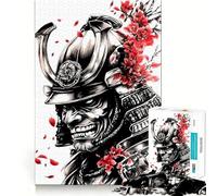 Samurai Warrior with Cherry Blossoms Teenager Jigsaw Puzzles 1000 Pieces Mind Puzzle Casual Relax Image Assembly Heartfelt Gift (50x75cm)