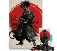 Samurai Warrior with Dual Swords 1000 Piece Jigsaw Puzzles for Teenagers Jigsaw Logic Train Toy Stress Relief Smooth Cut Memorable Gift (50x75cm)