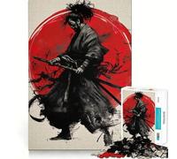 Samurai Warrior with Dual Swords Jigsaw Puzzle 1000 Piece for Teenagers Strengthen Recall Calm Relax Quality Edge Perfect Present (38x52cm)