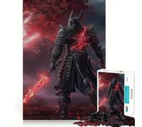 Samurai Warrior with Flaming Swords Adult Jigsaw Puzzles 1000 Pieces Brain Workout Toy Casual Relax Image Assembly Artistic Gift (38x26cm)