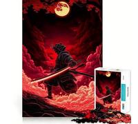 Samurai Warrior with Glowing Red Katana Jigsaw Puzzles 1000 Piece for Adults Strengthen Recall Leisure Fun Quality Edge Elegant Gift (38x52cm)