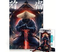 Samurai Warrior with Glowing Sword Jigsaw Puzzles 1000 Piece for Adults Think Smart Toy Together Fun Accurate Cut Art Display (50x75cm)