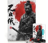 Samurai Warrior with Katana And Calligraphy 1000 Pieces Jigsaws Adults Puzzles Gifts Logic Ability Toy Slow Enjoy Accurate Cut Stylish Gift (38x26cm)