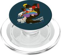 Samurai Warrior with Koi Fish in Traditional Japanese Style PopSockets PopGrip for MagSafe